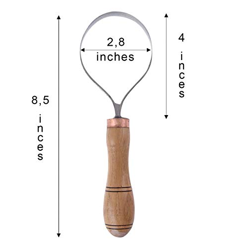 Wood Carving Scorp Knife | Round Carving Tool for Spoons, Bowls, and Cups | Spoon Bowl Carving Tools | Beginners | Oak Wood Handle with Carbon Steel Blade (3'in full scorp) - size: 3.5"