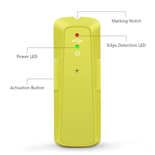 Stud Finder, Wall Wood Detector, Joist Sensor, Handheld Finder with LED, for Studs, Wood, Drywall, Plywood, 3/4in Depth, Easy Use, Marking Notch,Crafted from Quality - color: Yellow
