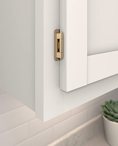 Amerock 1 Pair 1/2" Overlay Champagne Bronze Partial Wrap Cabinet Hinge - color: Champagne Bronze, size: 1/2 Inch (13 mm) Overlay
