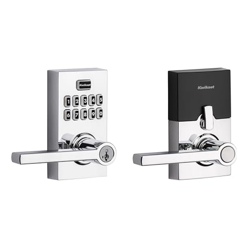 Kwikset 917HFL-26S Smartcode Keypad Electronic with Halifax Lever SmartKey with 6AL Latch and RCS Strike Bright Chrome Finish - color: Bright Chrome