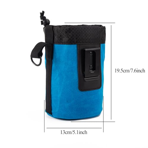 Waxed Canvas Nail/Screw Pouch, Tool Pouch with Belt Clip, 5 x 5 x 8 Inch Rounded Bolt Bag with Stand up Base Metal Clip on Organizer, Nail Pouch Suitable for Carpenters, Electrician, Carpenter - color: Blue