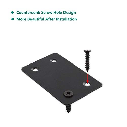 10 Pack Flat Straight Brace Brackets,ULIFESTAR Stainless Steel Mending Bracket Plate Metal Shelf Support Fixing Joining Plate for Furniture,Wood,Shelves,Cabinet with Screws Black (38x60mm/1.5x2.4'') - size: 38 x 60 x 2 mm