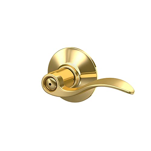 SCHLAGE Accent Bed/Bath Privacy Door Handle with Lock, Bright Brass - color: Bright Brass, size: 1 Pack