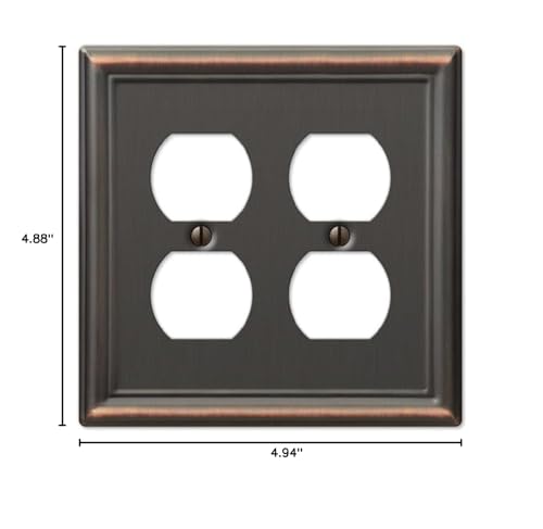 Amerelle 149DDDB Chelsea Wallplate, 2 Duplex, Steel, Aged Bronze, 1-Pack - color: Aged Bronze, size: 2 Duplex
