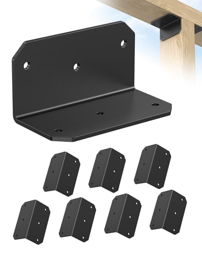 4 Inch L Bracket Corner Brace, 90 Degree Angle Iron, Black 8Pcs - color: Black-8PCS