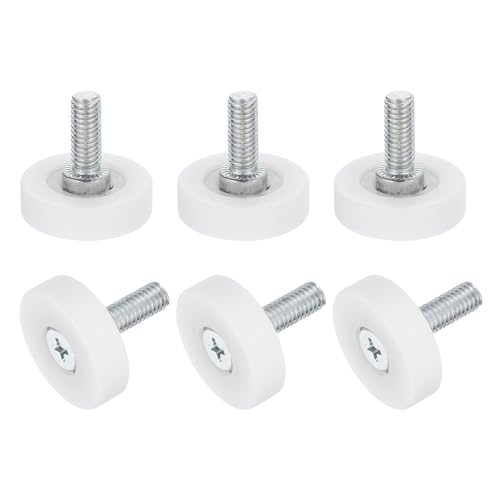 uxcell 6Pcs 25mm Drawer Rollers,M6x0.59 Thread Plastic Positioning Pulley | Flat Surface Small Drawer Pulley Bearing Replacement Wheel for Furniture Parts Cabinet Cupboard Slides - size: 25mm M6 x 0.59"