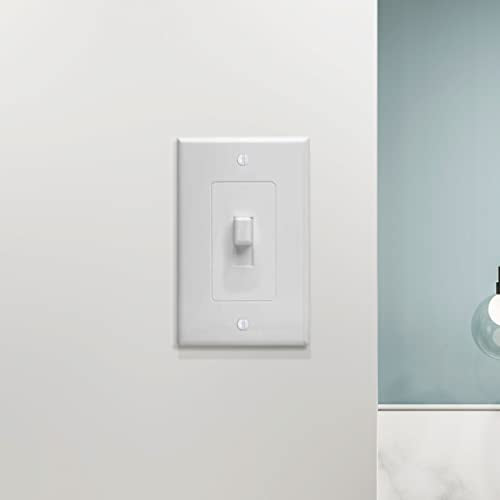 TayMac 1-Gang Mid-Size Toggle Switch Wall Plate, Paintable, White - size: 1 Gang, style: Toggle Cover-Up