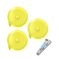 DiCUNO 3-Pack Soft Retractable Measuring Tape, 60-Inch 1.5 Meter, Yellow - color: Yellow*3pcs
