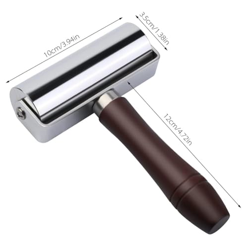 Mnuizu 100 mm Leather Press Edge Roller, Brayer Rollers for Crafting - color: Black, size: 100mm