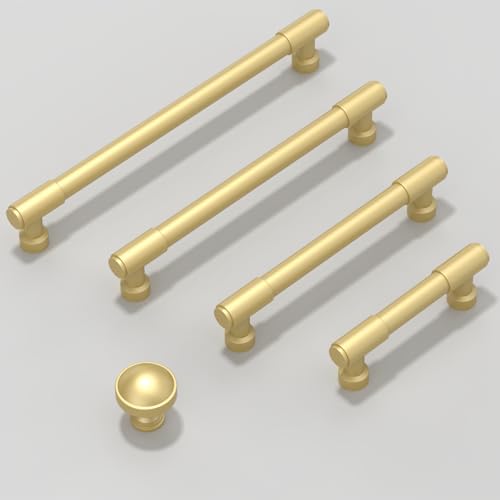 10 Pack Brushed Gold Cabinet Pulls 3 Inch(76mm) Kitchen Cabinet Handles Cabinet Hardware for Drawer Pulls - color: Brushed Gold, size: 3" Hole Center