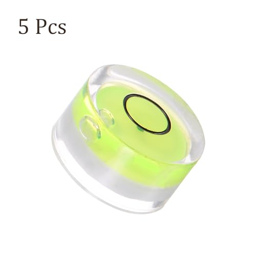 5pcs Small Circular Bubble Spirit Levels - [15mm Diameter 6mm Thickness] Mini Round RV Level Leveling Tools for Travel Trailer Turntable Camera, Lime - color: Lime, size: 15mm x 6mm