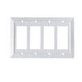 Pure White Classic Beadboard Wall Plates,Light Switch Covers,Electrical Outlet Covers, Switch Plates of Various Combination, Nature Bamboo Fiber Wall plate (4 Gang Decorator 1 Pack) - style: 4 Gang Decorator 1 Pack