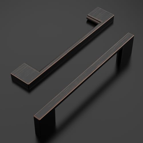 Amerdeco 10 Pack Oil Rubbed Bronze Cabinet Pulls 5 Inch(128MM) Hole Centers Kitchen Cabinet Handles Cabinet Hardware Kitchen Handles for Cabinets Cupboard Handles Drawer Pulls ZH0060 - color: Oil Rubbed Bronze, size: 5"/128mm Hole Center, style: 10 Pack