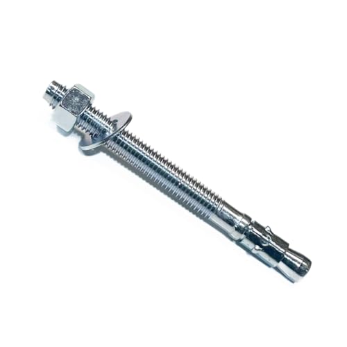 MIGHTY FASTENERS Zinc-Plated Steel Wedge Anchors, 1/2" X 5-1/2" - Heavy-Duty Mounting Bolts for Concrete - 50 Pack - size: 1/2" X 5-1/2"