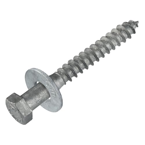 3/8 x 3-1/2 (50 Pack) Lag Screw Kit, 50 Screws and 50 washers, Hot Dip Galvanized, Meets ASME B18.2.1 Industrial/Commercial Grade by Makers Bolt - size: 3/8 x 3-1/2