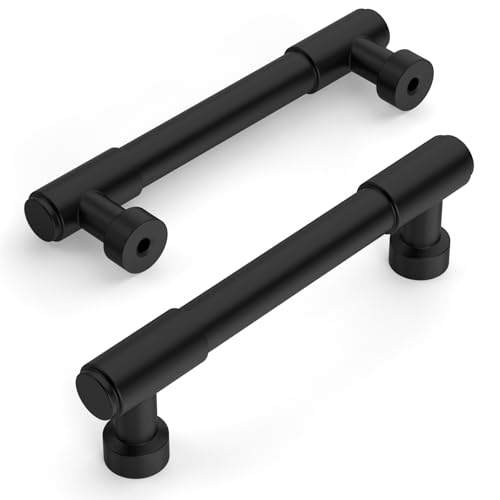 Amerdeco 10 Pack Matte Black Cabinet Pulls 3.75 Inch(96mm) Hole Center Drawer Pulls Cabinet Hardware Kitchen Cabinet Handles for Bathroom ZH0075 - color: Matte Black, size: 3.75"/96MM Hole Center