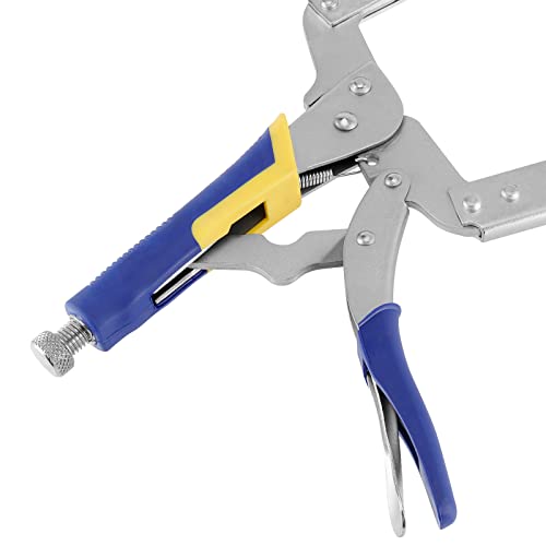 HOZEON 3 PCS 14 Inch C Clamp Locking Pliers, Heavy Duty Welding C Clamp Pliers with Swivel Pads, Vise Grip Locking Pliers Face Clamps for Woodworking, Welding, Building - size: 3 PCS 14 In