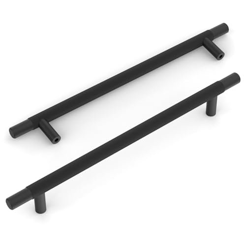 Amerdeco 10 Pack Matte Black Knurled Cabinet Pulls 7.5 Inch Hole Centers Kitchen Cabinet Handles Hardware Kitchen Handles for Cabinets Handles IH0006… - color: Matte Black, size: 7.5"/192MM Hole Center