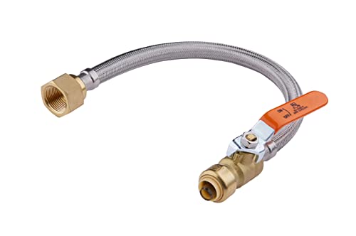 1piece EFIELD 18"L Push-fit Valve Water Heater Connector,3/4"FIP x 1/2" - size: 18 Inch, style: 1/2''x3/4''