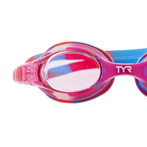 TYR Kids' Swimple Goggles - Colorful Swim Goggles for Beginners - color: Pink/White