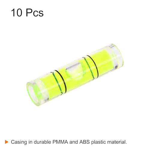 HARFINGTON 10pcs Small Cylindrical Bubble Level Vials 7x26.3mm PMMA Mini Horizontal Bubble Spirit Level Measuring Layout Tools for RV TV Picture Frame Hanging Tool Leveler - size: 26.3mm
