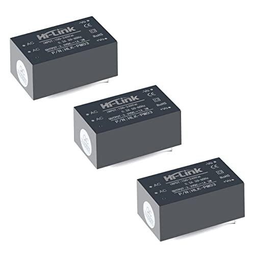 Mini Step-Down Power Supply Module, Intelligent Home Switching Power Module AC-DC Isolated Power Module 220v to 3.3v, HLK-PM03 DC Power Module AC DC Converter 220V to 3.3V（3PCS） - style: HLK-PM03