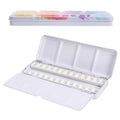 PATIKIL Empty Watercolor Palette, Metal Watercolor Tin with 26pcs Half Pans Paint Case with Lid Paint Box for Travel Gouache Oil Painting, Colorful 26 Wells - style: 26 Wells