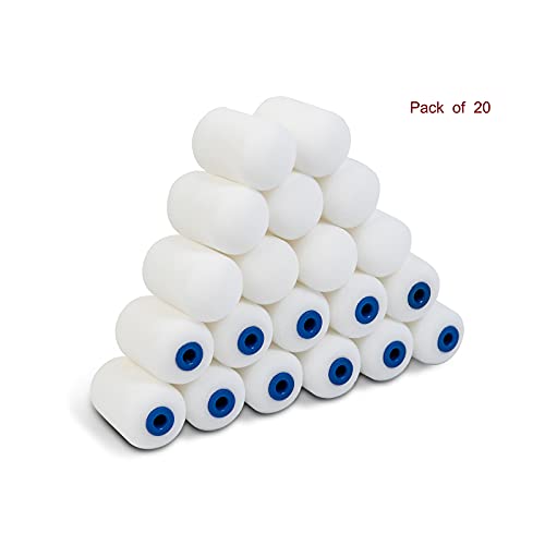 Mister Rui Foam Paint Roller, Mini Paint Roller 2 Inch Sponge Paint Roller Refills, Pack of 20, Small High Density Foam Paint Roller Refills Can be Used with Oil and Water Based Paints - size: 2 Inch,20 Pack
