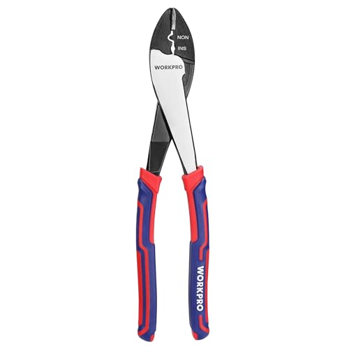 WORKPRO 9.5" Wire Cutter/Crimper, Cr-V Steel Wire Crimping/Cutting Tool - size: 9.5 inches