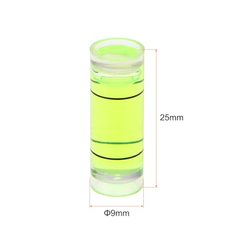 HARFINGTON 6pcs Small Cylindrical Bubble Level Vials 9x25mm PMMA Mini Horizontal Bubble Spirit Level Measuring Layout Tools for RV TV Picture Frame Hanging Tool Leveler - size: 9x25mm