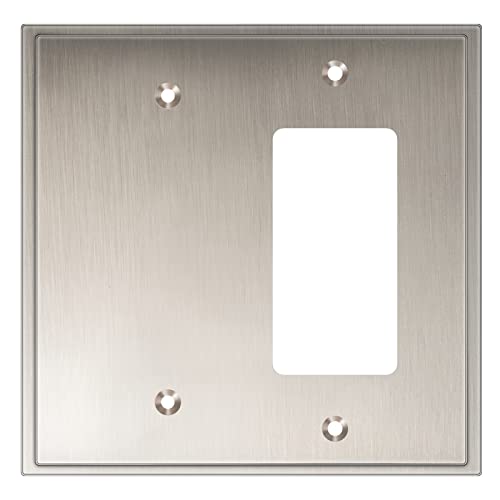 Henne Bery Soft Modern Decorative Wall Plate Switch Plate Outlet Cover (Blank/Decorator, Satin Nickel) - style: Blank/Decorator