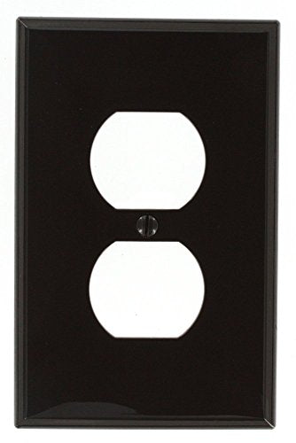 Leviton 1-Gang, 1-Duplex, Midway Nylon Wallplate, Midway Size, 1 Pack, PJ8, Brown - color: Brown, size: 1 Pack