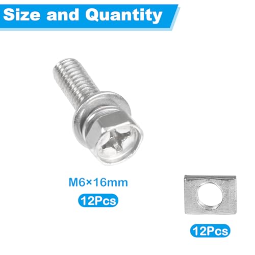 12 PCS M6x16mm Motorcycle Battery Bolts and Nuts Kit - size: M6x16mm