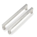 Goldenwarm Brushed Nickel Cabinet Pulls 40 Pack 6-1/4 Inch, Square Drawer Handles, Stainless Steel, Screws Included, Silver Kitchen Hardware for Cupboard Closet Furniture Upgrade - size: 6-1/4In(160MM) Hole Centers