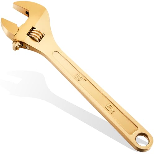 Hicarer 10 Inch Non-Sparking Adjustable Wrench, Aluminum Bronze Tool - size: 10 Inch/ Open Max 30mm