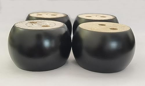 2 Inch Wood Sofa Furniture Legs Round Black Bun Feet 2 Inch Tall Legs Replacement for Sofa/Couch/Ottoman/Loveseat/Cabinet with Screw Set of 4 (Diameter: 2.7inch, Black) - color: Black, size: Diameter: 2.7inch