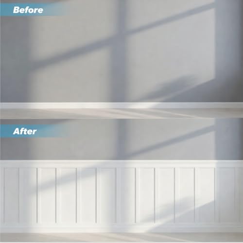 Weysat 1 Set Board and Batten Wall Panel Wainscoting Panel 157 x 63in - size: 157.48 x 62.99 inch