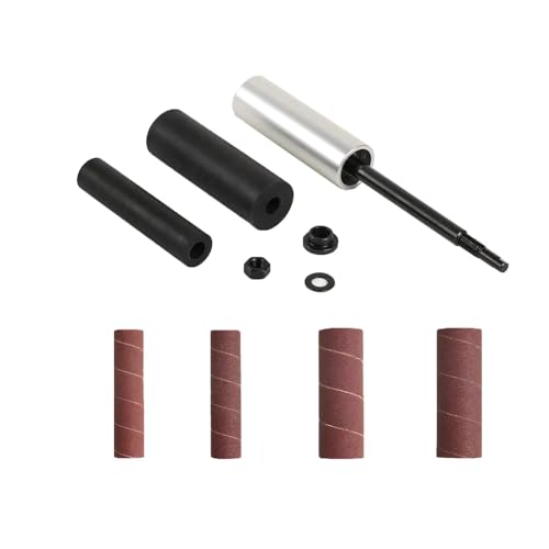 Portable Spindle Sander Hand-Held Rubber Sanding Drum for Drill 4-1/2" x 1-1/2" and 4-1/2" x 1" Hand Drum Sander (Silvery) - color: Silvery