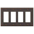 Amerelle Manhattan Quadruple Rocker Cast Metal Wallplate in Aged Bronze - size: 4 Rocker