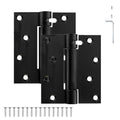 Self Closing Door Hinge, 3 inches,Auto Closing Spring Hinge with Adjustable Tension, Thickened 304 Stainless Steel Heavy Duty Door Hinges with Mounting Screwdriver Hardware,2 Pack(Black)