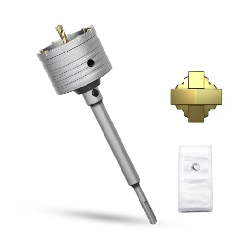 3-1/8" Concrete Hole Saw,80mm Masonry Hole Saw, with 220mm SDS Plus Shank Connecting Rod for Concrete Brick Cement Stone Wall Drilling Home Improvement - size: （3-1/8" 80mm）