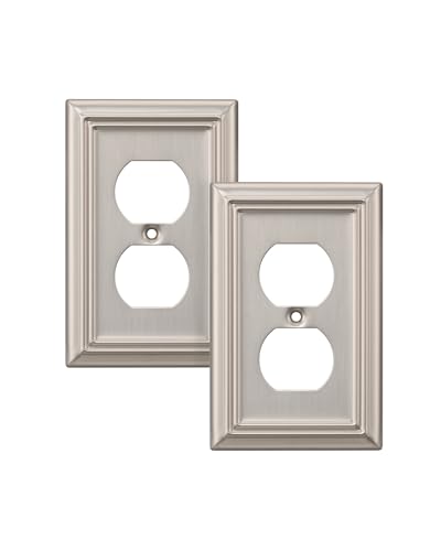 DEWENWILS Duplex Outlet Covers, Brushed Nickel Outlet Wall Plates - color: Brushed Nickel, size: 1 Duplex 2PK