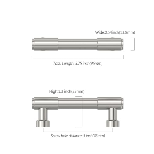 Asidrama Brushed Satin Nickel Kitchen Cabinet Pulls,3 Inch,10 Pack - color: Brushed Satin Nickel, size: 3" Hole Center