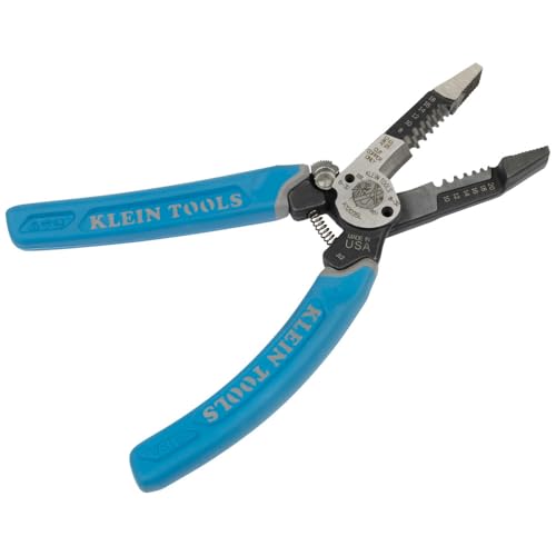 Klein Tools K12035L Klein-Kurve Wire Cutters, Made in USA, Heavy Duty Wire Stripping Tool with Lock, 8-20 AWG - size: Wire Stripper with Lock
