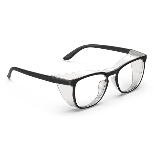 Stylish Safety Glasses, Clear Anti-Fog Anti-Scratch Protective Glasses For Men And Women - color: Black