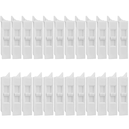 24 Pcs Window Tilt Latch Pairs Spring Loaded Sliding Window Latch Lock Snap-in White Vinyl Plastic Construction for Home Window Accessories Parts - size: 24 Pcs