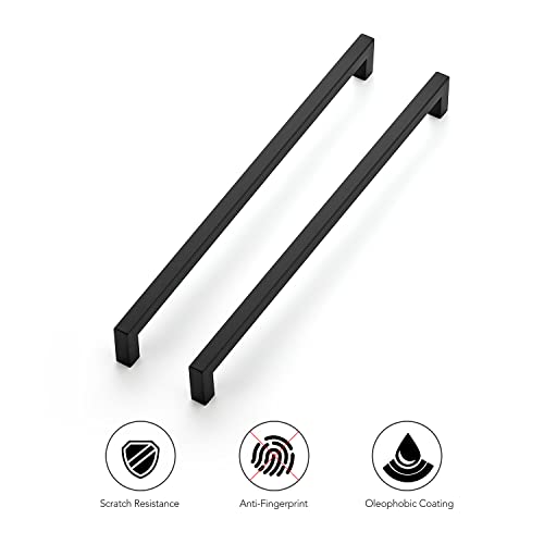 Ravinte Matte Black Cabinet Handles Square Pulls 12-3/5 Inch 10 Pack - size: 13 Inch (12-3/5 Inch Hole Center)