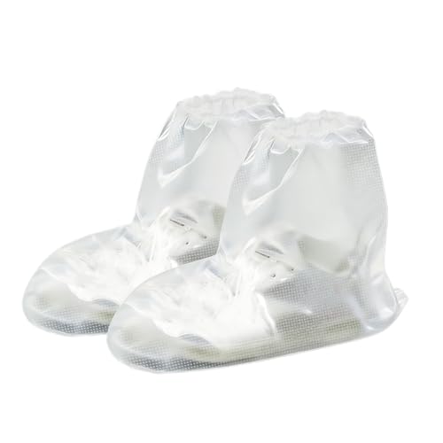 Waterproof Shoe Covers for Rain 10 Pairs Disposable Plastic Rain Shoe Covers Reusable Shoe Ponchos & Boot Covers for Adults' Short Size, Outdoor Travel Commuting and Indoor Protection (Clear)