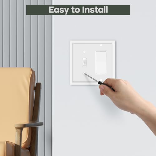 1 Toggle/1 Decorator Combo Light Switch Cover Plates - 2 Pack - size: 2 Gang Toggle/ Decorator