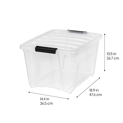 IRIS USA 4-Pack 32 Quart Storage Bins with Lids, Clear - color: Clear, size: 32 Qt, style: 4 Pack